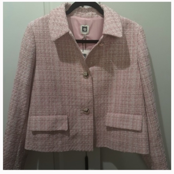 Anne Klein Jackets & Blazers - ✨ NWT Anne Klein Peony Pink Tweed Jacket / Blazer ✨ Size 14
